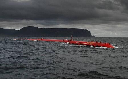Pelamis wave machine at European Marine Energy Centre (Public Domain)