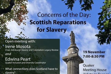 A flyer for the event with a picture of the Melville monument in the background