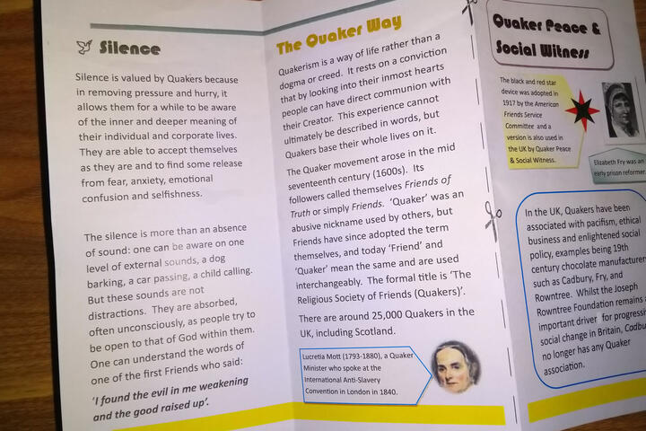 Leaflet about Quaker group in HMP Edinburgh; Copyright Ian