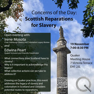 A flyer for the event with a picture of the Melville monument in the background